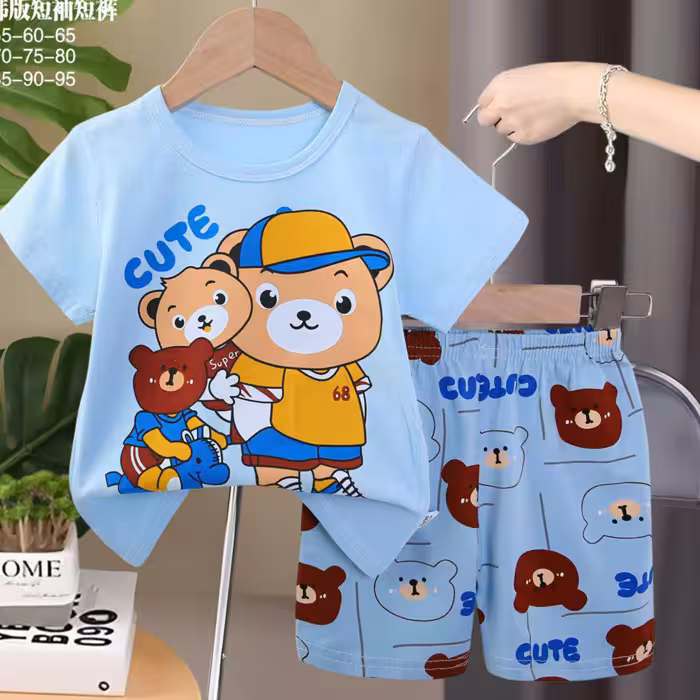 بلوز شلوارک راحتی بچگانه خرس وارداتی