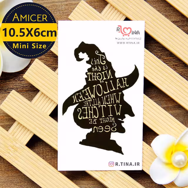 تاتو برچسبی هالووین مدل جادوگر