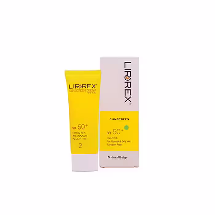 کرم ضدافتاب SPF50 پوست نرمال تا چرب لیپورکس ( بژ طبیعی )