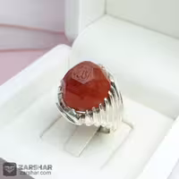 انگشتر عقیق یمنی سرخ خوش رنگ