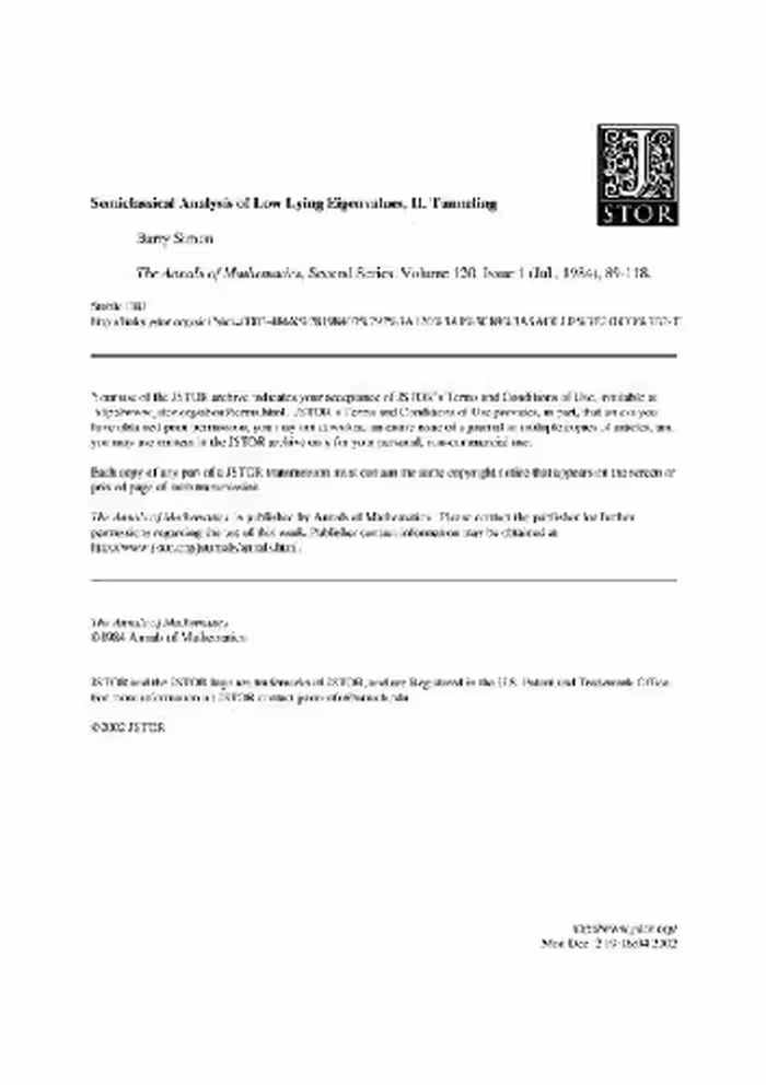 خرید و دانلود نسخه کامل کتاب Semiclassical Analysis of Low Lying Eigenvalues II