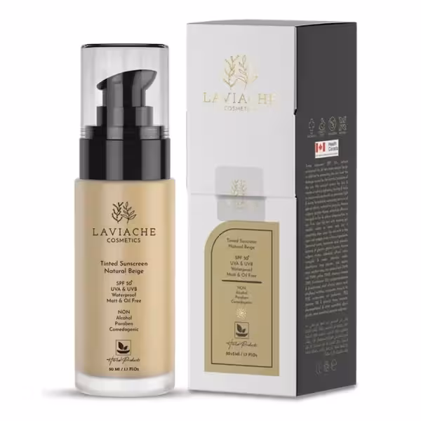 کرم ضدآفتاب مات  SPF50 بژ طبیعی لاویاچه 50 میلی‌لیتر LAVIACHE