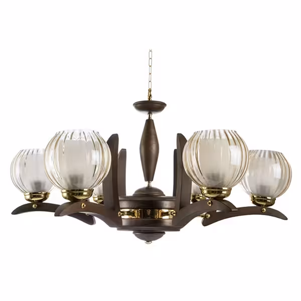 لوستر فلزی چشمه نور 6 شعله مدل H2607/6C کروم