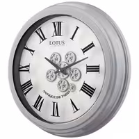 ساعت دیواری چرخ دنده ای لوتوس مدل LEXINGTON کد GC-300308 رنگ GRAY