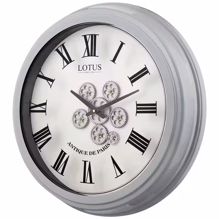 ساعت دیواری چرخ دنده ای لوتوس مدل LEXINGTON کد GC-300308 رنگ GRAY