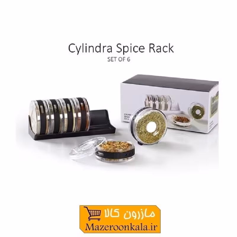 جا ادویه سیلندری Spice Rack تولید چین 6 پارچه HAD-001