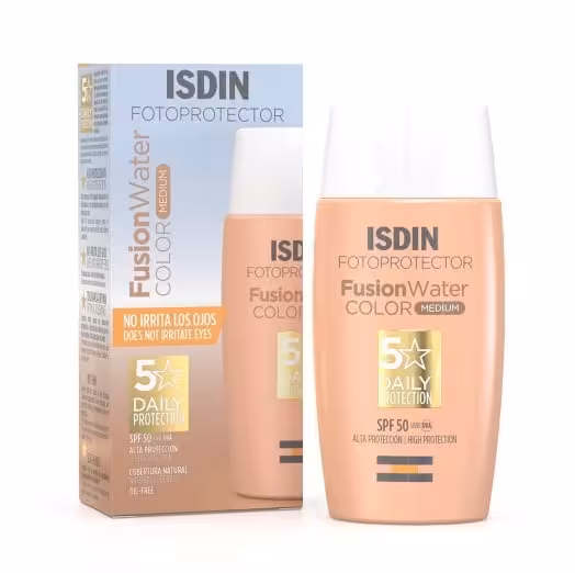 ضد آفتاب رنگی ایزدین Isdin مدل Fusion Water رنگ مدیوم حجم 50 میل