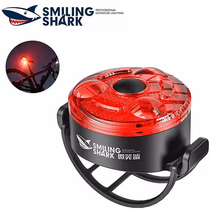 چراغ عقب شارژی ضدآب دوچرخه اسمایلینگ شارک CW-D400