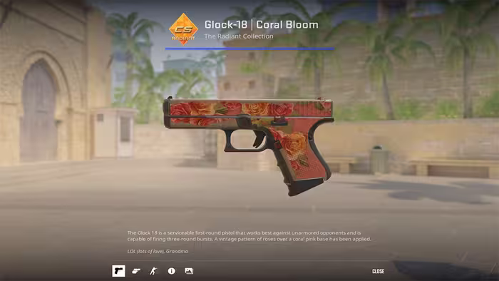 Glock-18 | Coral Bloom [MW] (Minimal Wear)