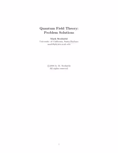 خرید و دانلود نسخه کامل کتاب Quantum Field Theory: Problem Solutions