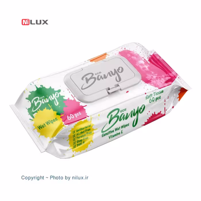 دستمال مرطوب بانیو مدل Antibacterial بسته 60 عددی