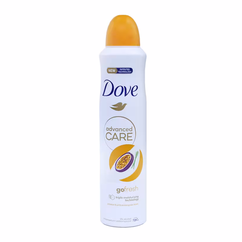 اسپری ضد تعریق Dove مدل Go Fresh Advanced Care رایحه پشن فروت و علف لیمو حجم 250ml