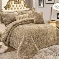 روتختی دونفره شانل مخمل  طرح سنگفرشی برند لاویتا هشت تیکه