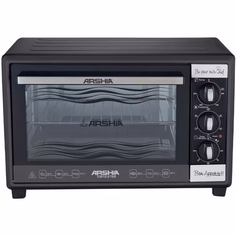 توستر35لیتری عرشیا مشکی مدل TO612-2769