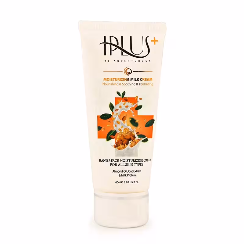 کرم شیر آبرسان قوی آی پلاس حاوی روغن بادام و عصاره جو دوسر حجم 60 میلی لیتر