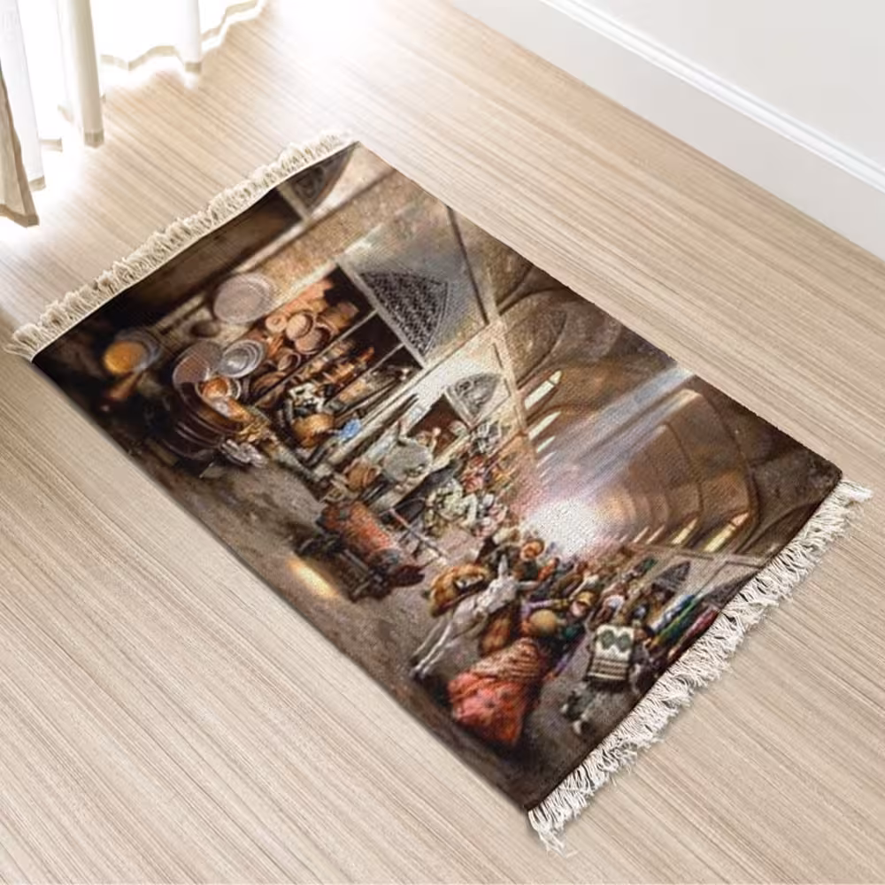 فرش چاپی طرح بازار مسگرها کد 5