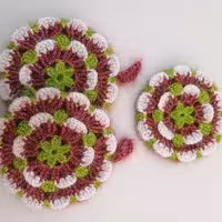 پک سه عددی دستگیره و اسکاج طرح گل ناز، ( کد 041) 