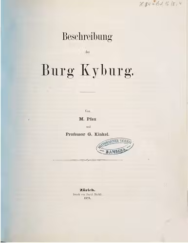 خرید و دانلود نسخه کامل کتاب Beschreibung der Burg Kyburg