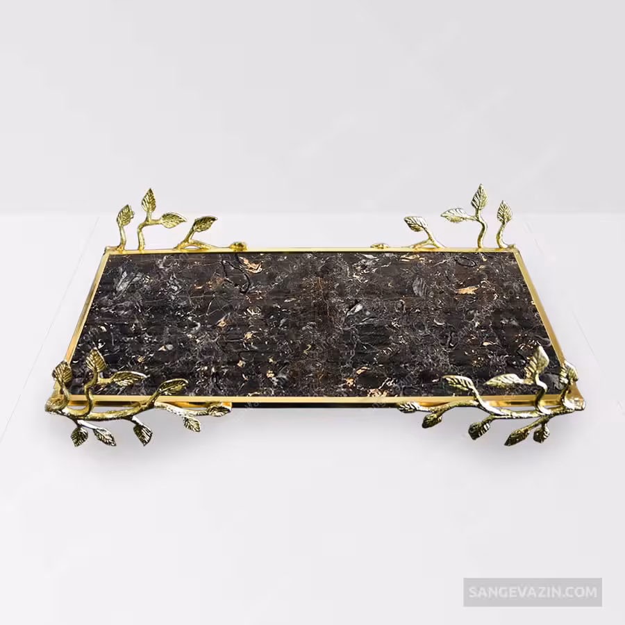 سینی طلایی سنگی ریحان