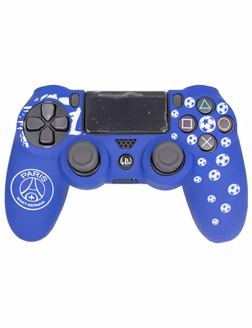 روکش محافظ دسته PS4 لیزری آبی سفید طرح پاری‌سن‌ژرمن