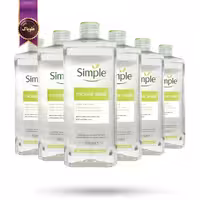 6 عدد میسلار واتر سیمپل Simple مدل مغذی Kind to Skin حجم 400 میلی‌ لیتر (اورجینال)
