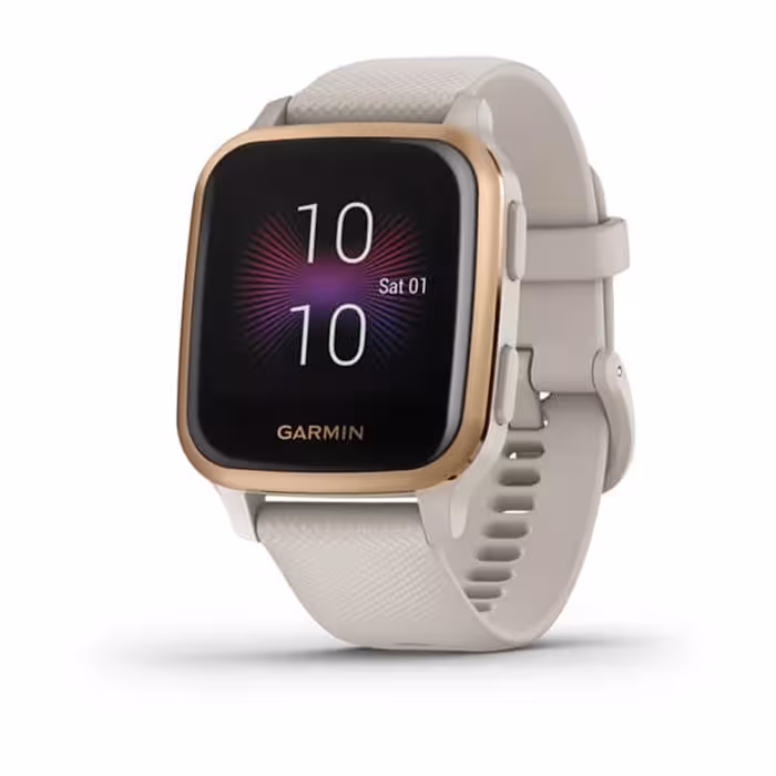 ساعت هوشمند گارمین مدل Venu Sq Music Edition Rose Gold Aluminium Bezel with Light Sand Case