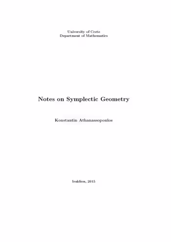 خرید و دانلود نسخه کامل کتاب Notes on symplectic geometry