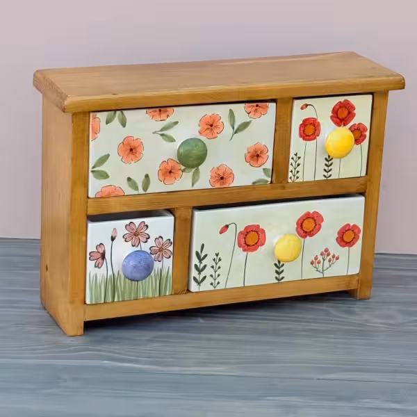 دراور رو میزی با چهار کشو ترکیبی طرح یک