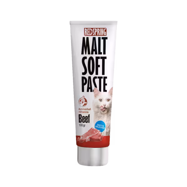 خمیر مالت گربه ضد گلوله مویی Red Spring با طعم گوساله 100 گرم