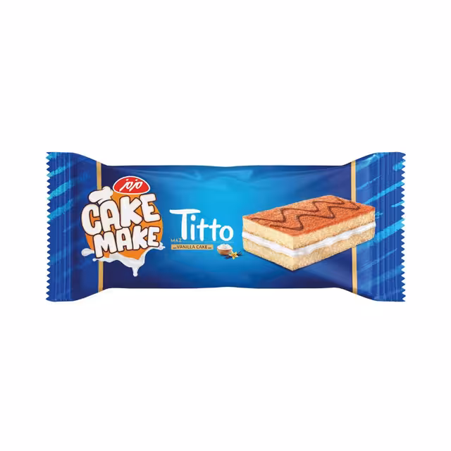 کیک دولایه اسفنجی وانیلی با مغزی کرم خامه کیک میک مزمز 42 گرمی