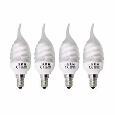 لامپ کم مصرف 9 وات اس پی ان مدل C37 پایه E14 بسته 4 عددی