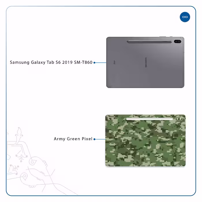 برچسب پوششی ماهوت مدل Army-Green-Pixel مناسب برای تبلت سامسونگ Galaxy Tab S6 2019 SM-T860