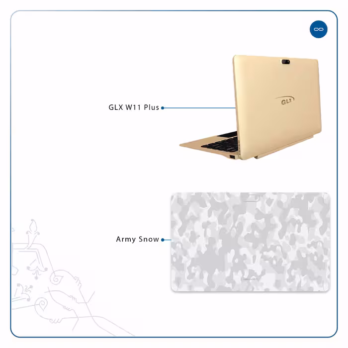 برچسب پوششی ماهوت مدل Army-Snow مناسب برای تبلت جی ال ایکس W11 Plus