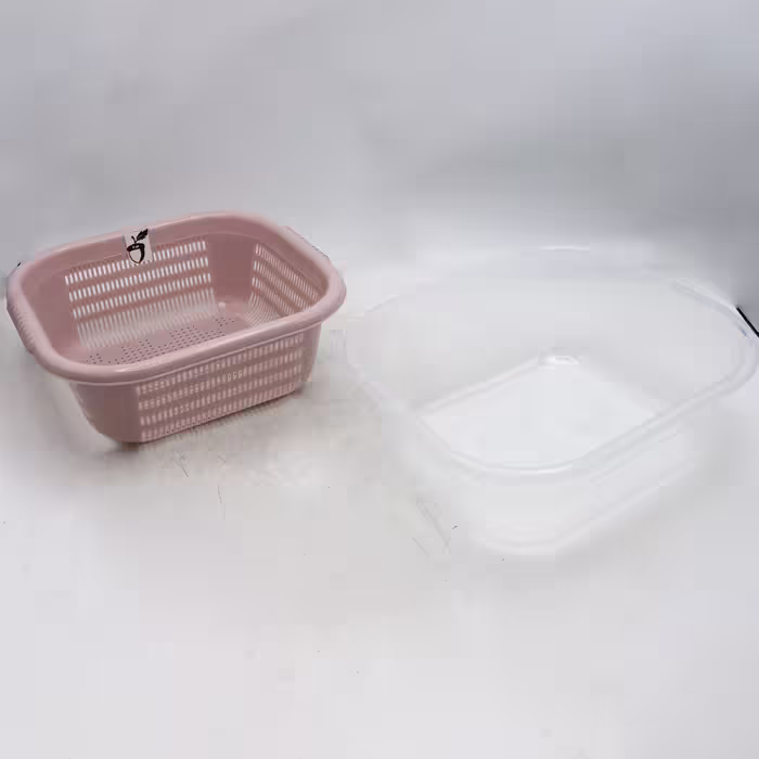 آبکش و لگن مدل بلوط کد YPK-T38-26x24CM بسته 2 عددی