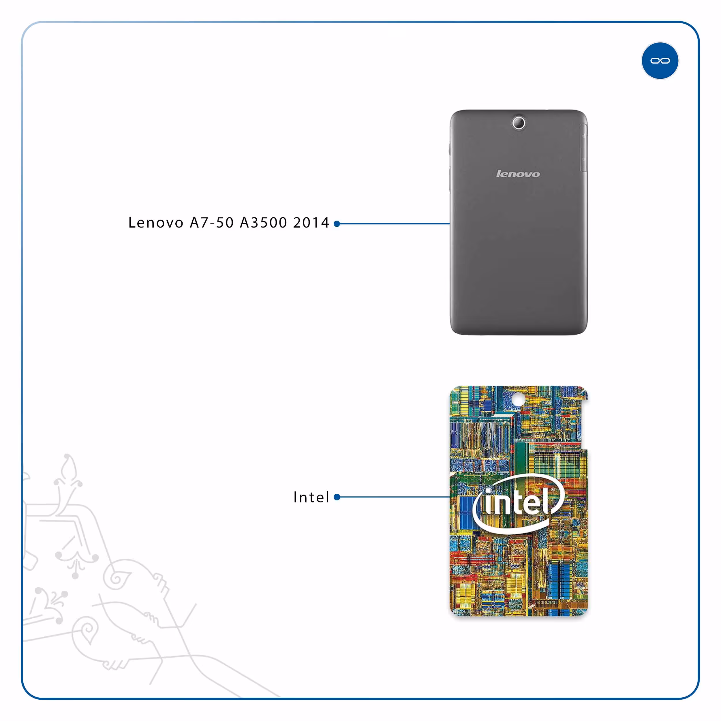 برچسب پوششی ماهوت مدل Intel Brand مناسب برای تبلت لنوو A7-50 A3500 2014