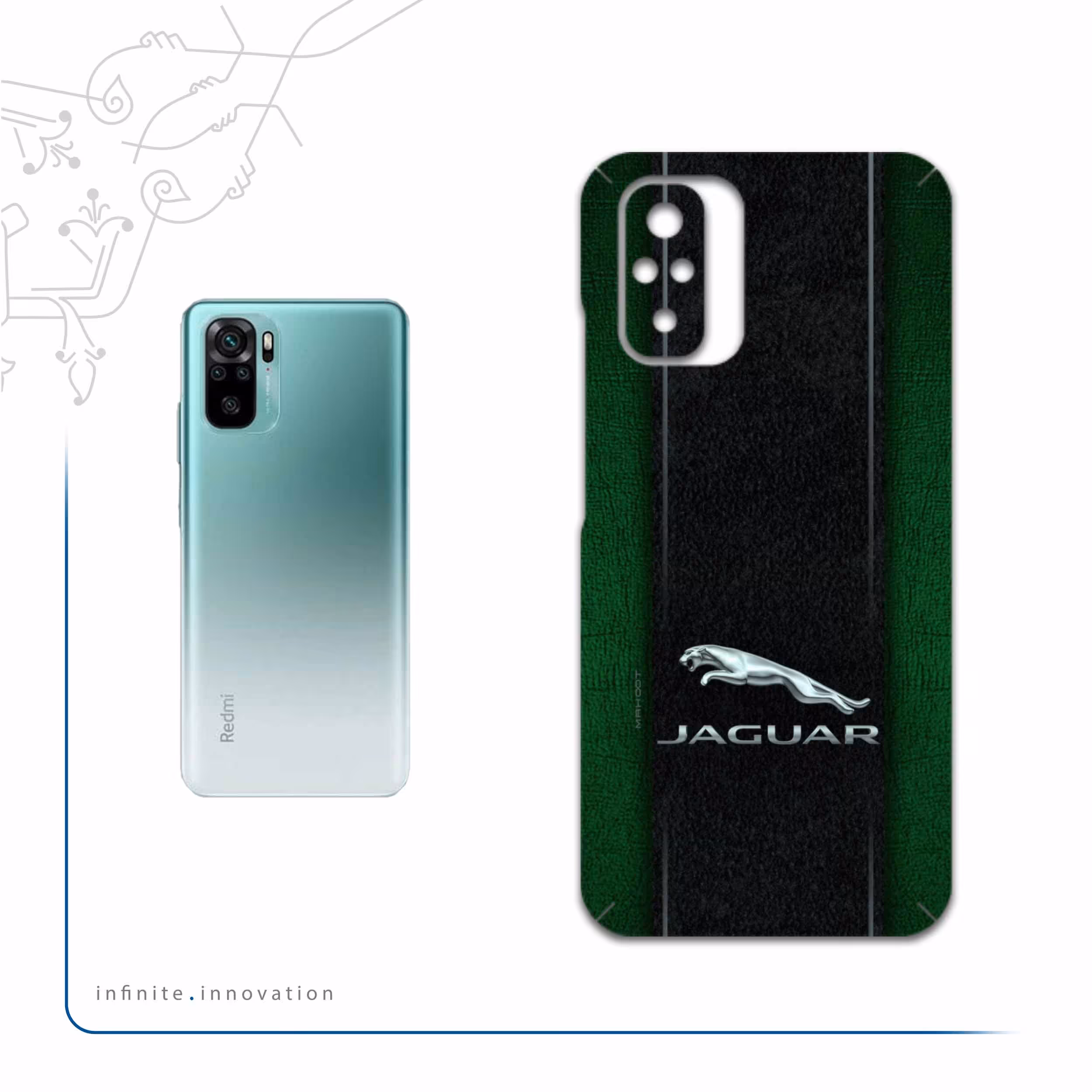 برچسب پوششی ماهوت مدل Jaguar-Cars مناسب برای گوشی موبایل شیائومی Redmi Note 10s