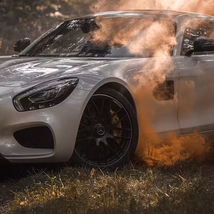 تابلو مدل مرسدس در جنگل