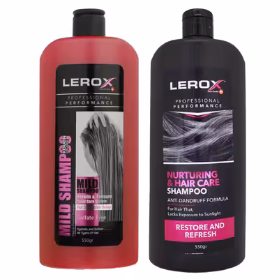 شامپو مو لروکس مدل رزماری و کلاژن وزن 550 گرم مجموعه 2 عددی