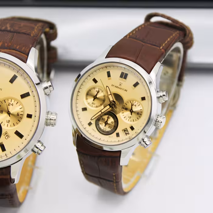 ست ساعت مچی عقربه ای رومانسون زنانه ومردانه مدل 2133