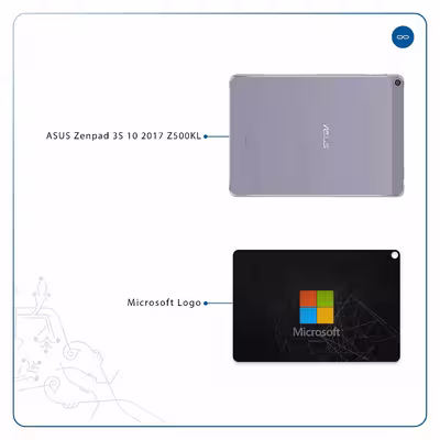 برچسب پوششی ماهوت مدل Microsoft-Logo مناسب برای تبلت ایسوس Zenpad 3S 10 2017 Z500KL