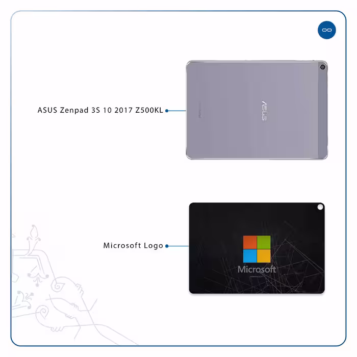 برچسب پوششی ماهوت مدل Microsoft-Logo مناسب برای تبلت ایسوس Zenpad 3S 10 2017 Z500KL