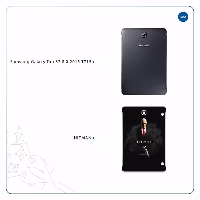 برچسب پوششی ماهوت مدل Hitman-Game مناسب برای تبلت سامسونگ Galaxy Tab S2 8.0 2015 T715