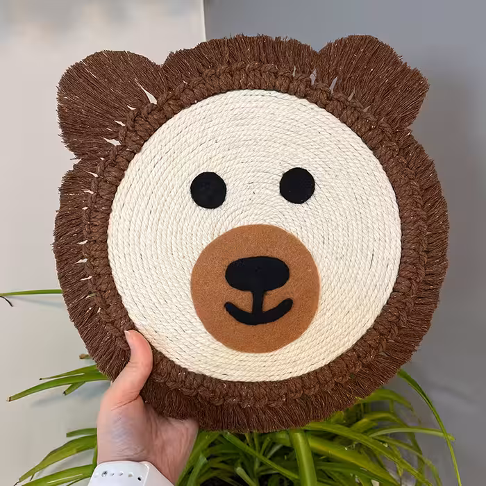 دیوارکوب بافتنی طرح خرس مدل مکرومه کد 2505