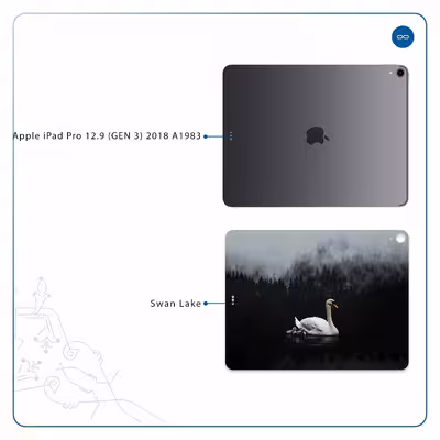 برچسب پوششی ماهوت مدل Swan Lake مناسب برای تبلت اپل iPad Pro 12.9 (GEN 3) 2018 A1983