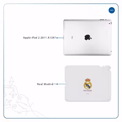 برچسب پوششی ماهوت مدل Real-Madrid مناسب برای تبلت اپل iPad 2 2011 A1397
