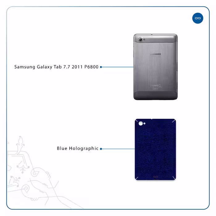 برچسب پوششی ماهوت مدل Blue-Holographic مناسب برای تبلت سامسونگ Galaxy Tab 7.7 2011 P6800