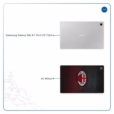 برچسب پوششی ماهوت مدل AC-Milan مناسب برای تبلت سامسونگ Galaxy Tab A7 10.4 LTE 2020 T505