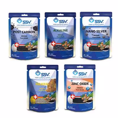 فیلتر دستگاه تصفیه آب اس اس وی مدل .P.M.A.N.Z مجموعه 5 عددی به همراه شارژ یدک مدل 01 وزن 140 گرم مجموعه 5 عددی