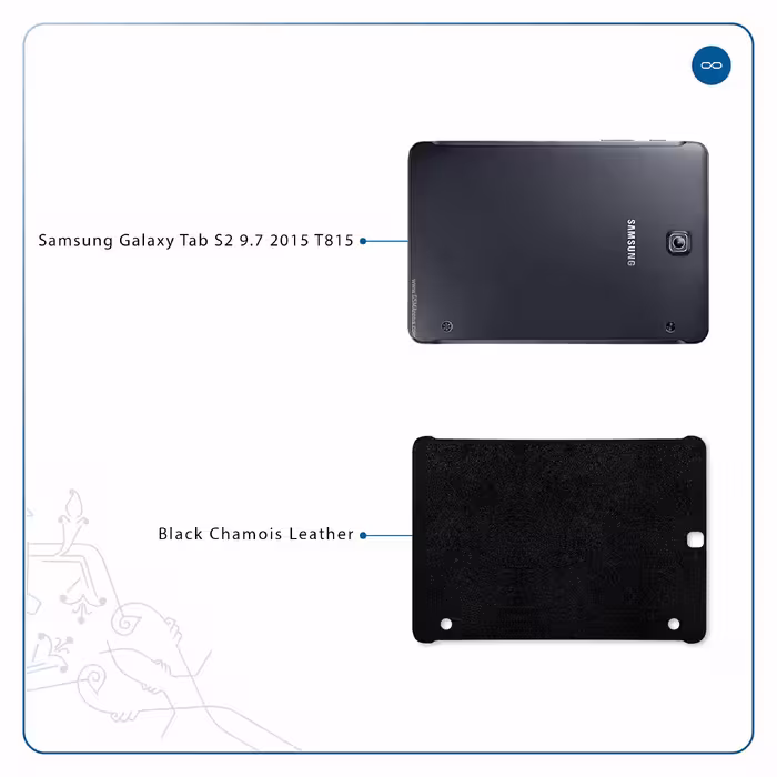 برچسب پوششی ماهوت مدل Black-Chamois-Leather مناسب برای تبلت سامسونگ Galaxy Tab S2 9.7 2015 T815