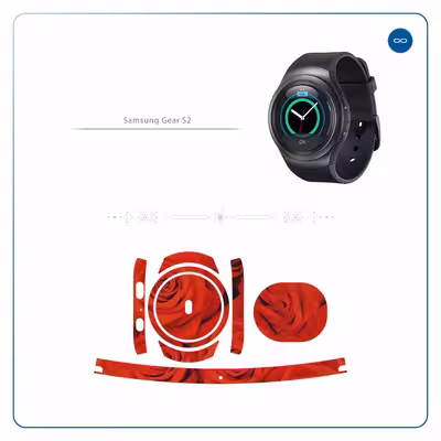 برچسب ماهوت طرح Red_Flower مناسب برای ساعت هوشمند سامسونگ Galaxy Gear S2